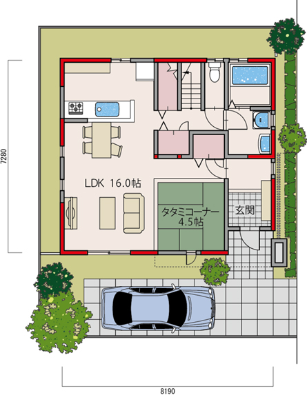 3ldk 35坪 大型収納のある家の間取りプラン おおい町 小浜市で注文住宅ならフジホーム 富士良建設