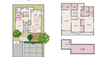 4LDK【44坪】小屋裏収納のある二世帯住宅の間取りプラン